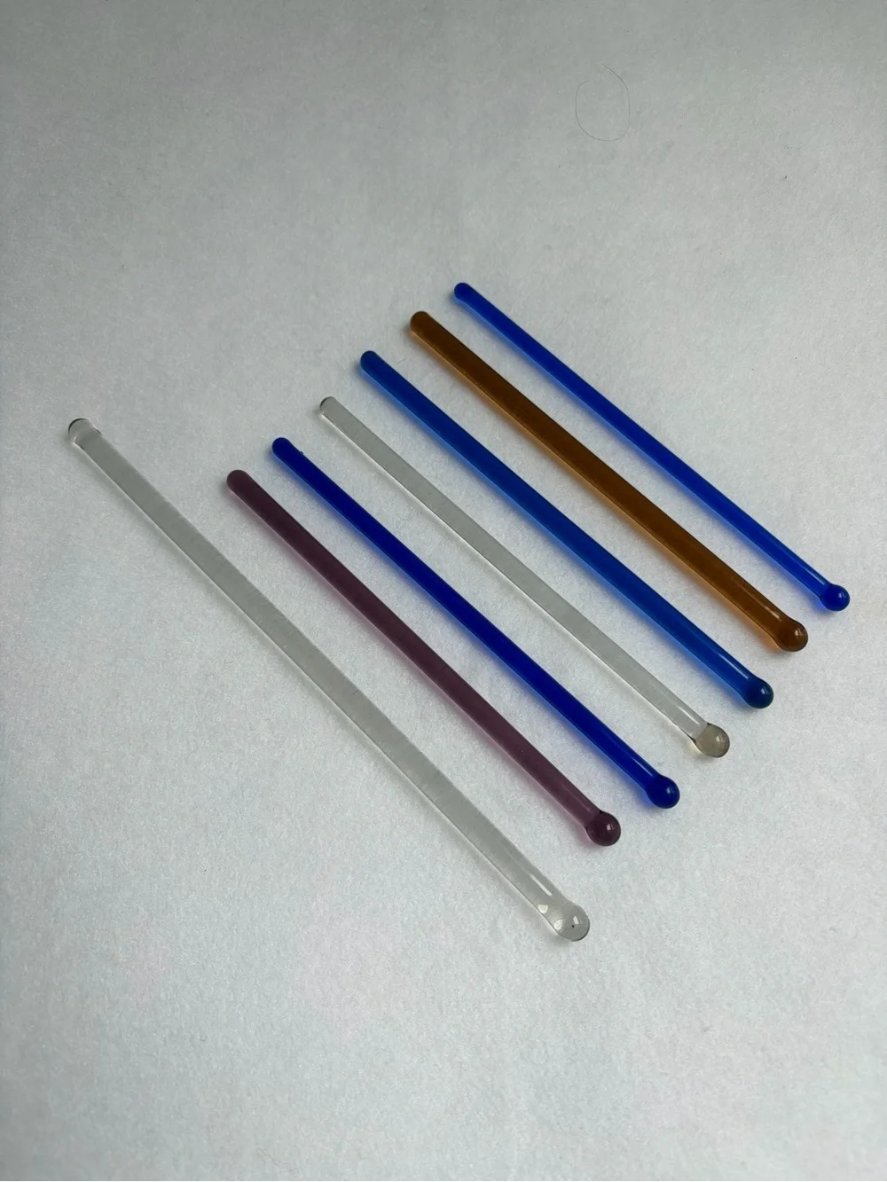 MCM Blown Glass Swizzle Cocktail Stir Stick Rods Vintage Barware Lot Of 7